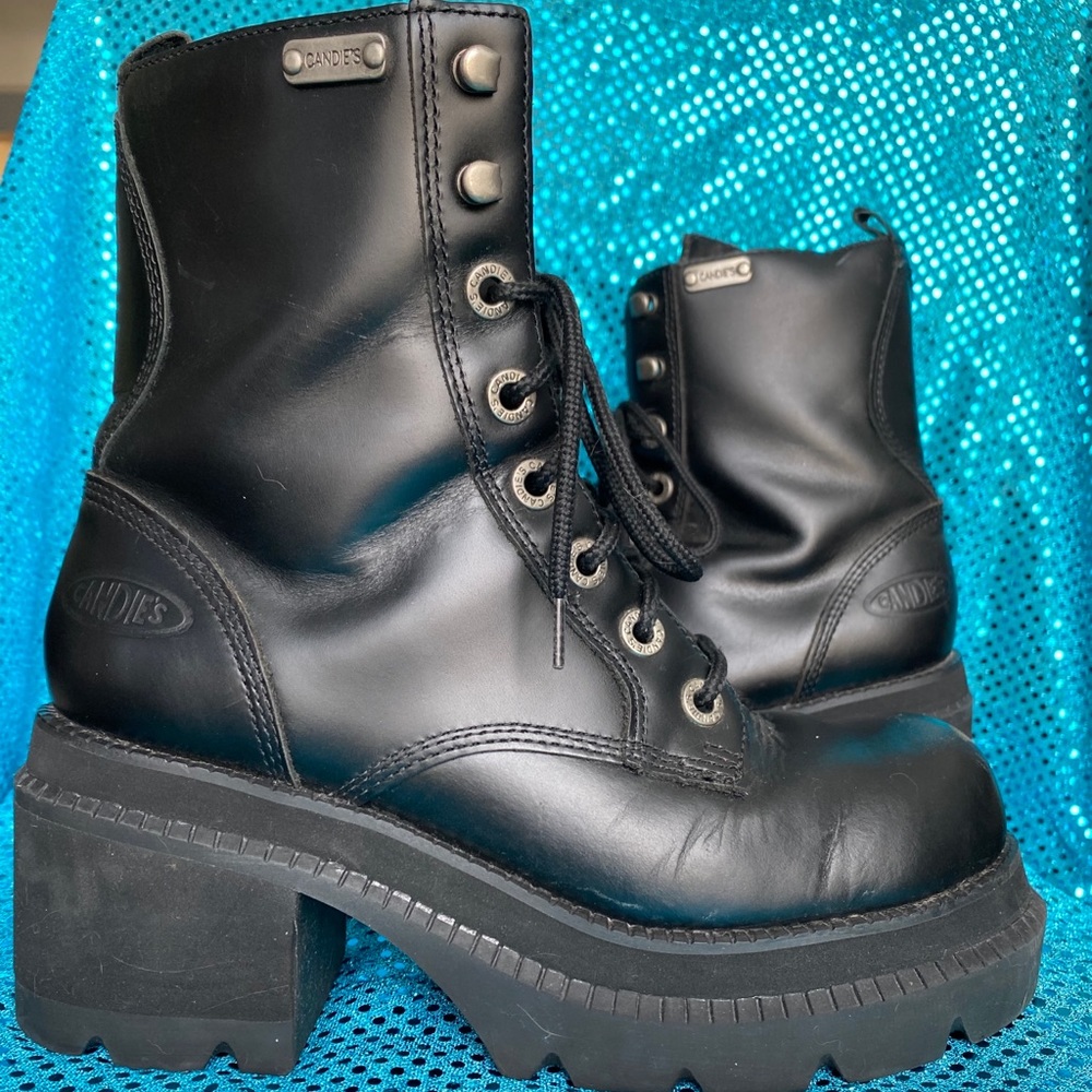 Candies platform lace-up Boots